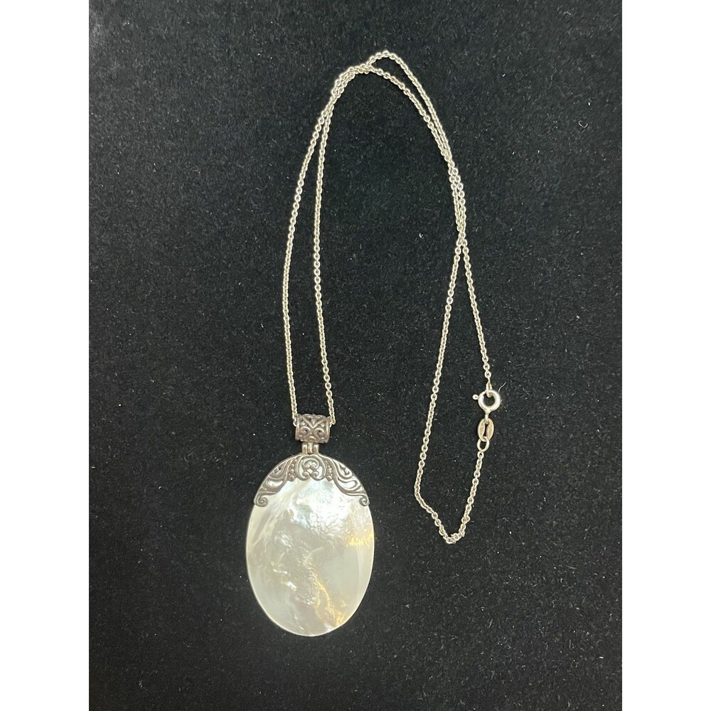 VTG Bali Sterling Mother of Pearl Necklace 17" ATI Italy Artisan Annika Witt